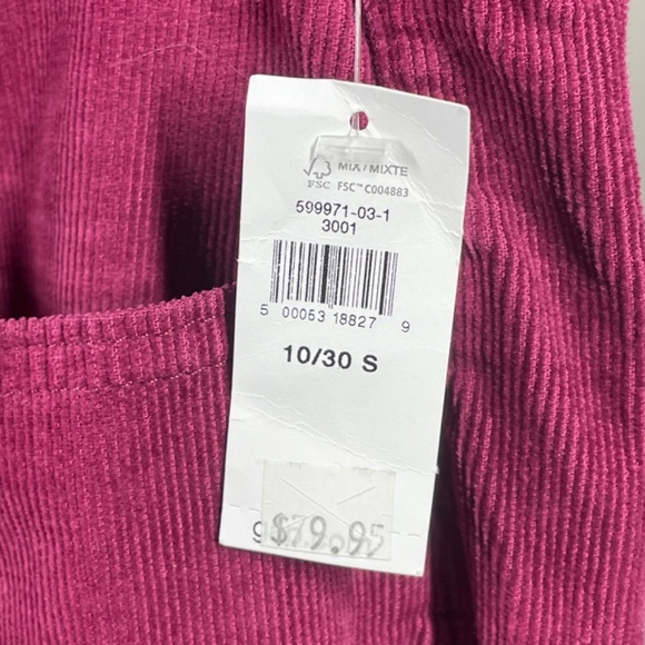 NEW Gap Pants Womens 10 30 short burgundy red corduroy cigarette skinny preppy - Picture 5 of 9